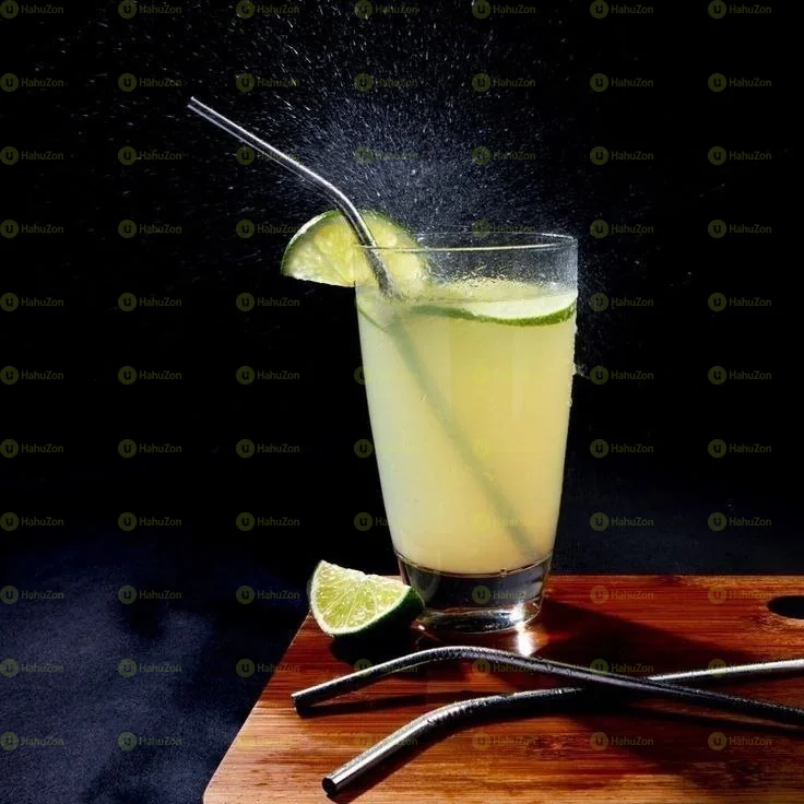 6pcs Reusable drinking Stainless Straws With Cleaning Brush