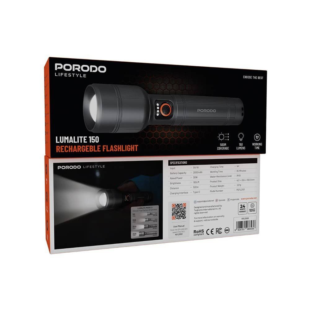 Porodo Rechargeable Flashlight