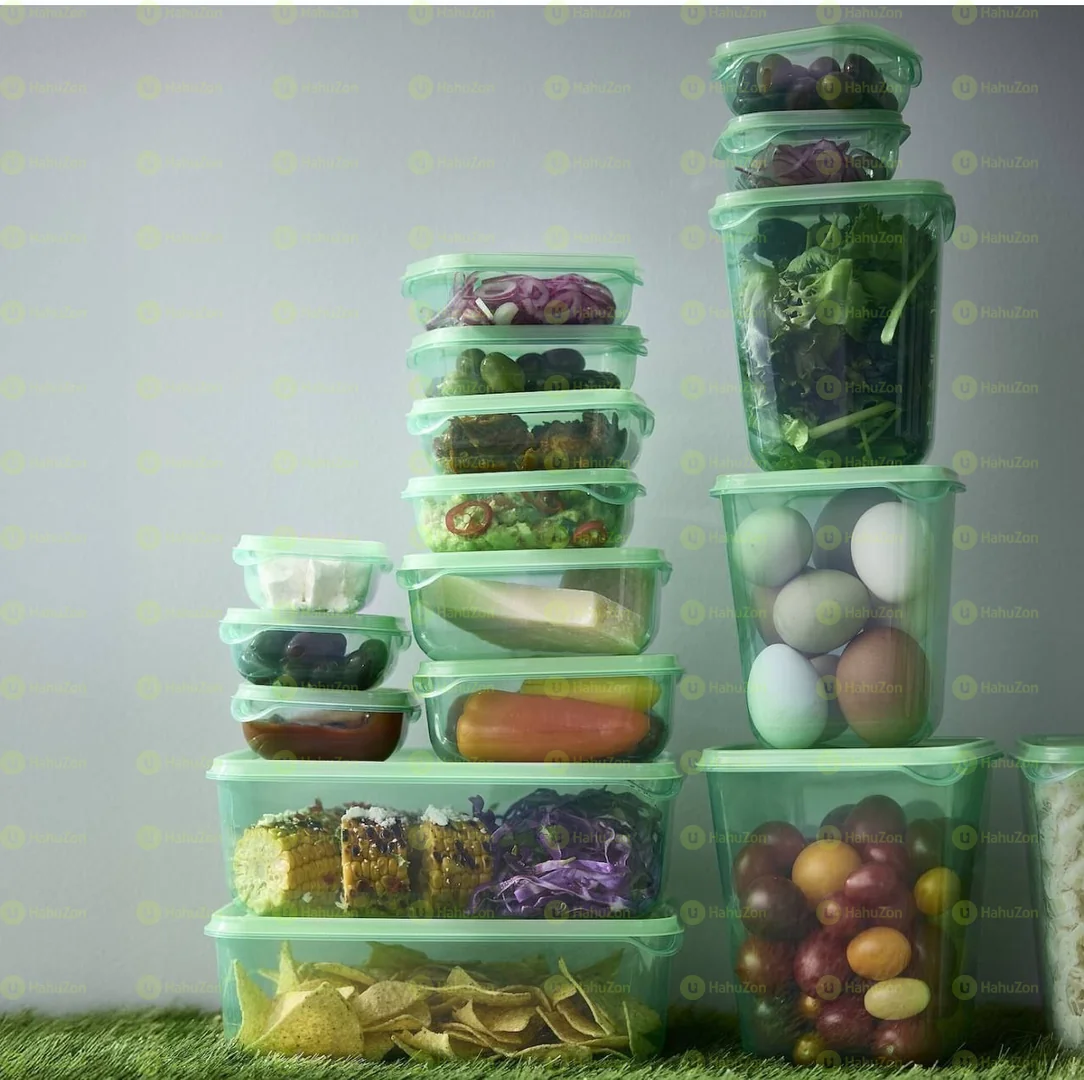 Food Container Set Of 17 Transparent