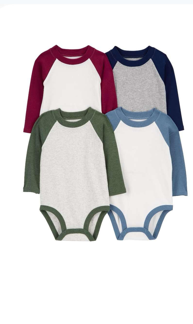Carter's  4-Piece Long-Sleeve Diaper T-Shirts
