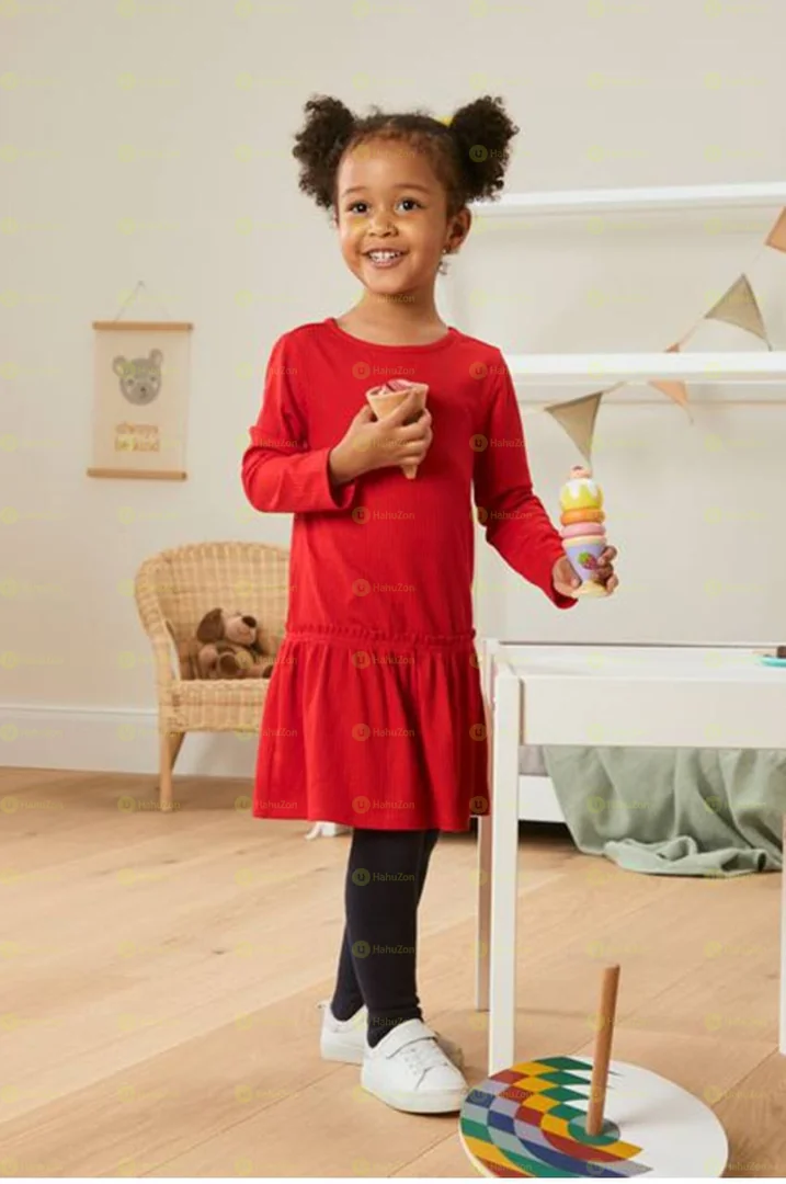 Toddler Girls Ripped Long Sleeve Jersey Dress