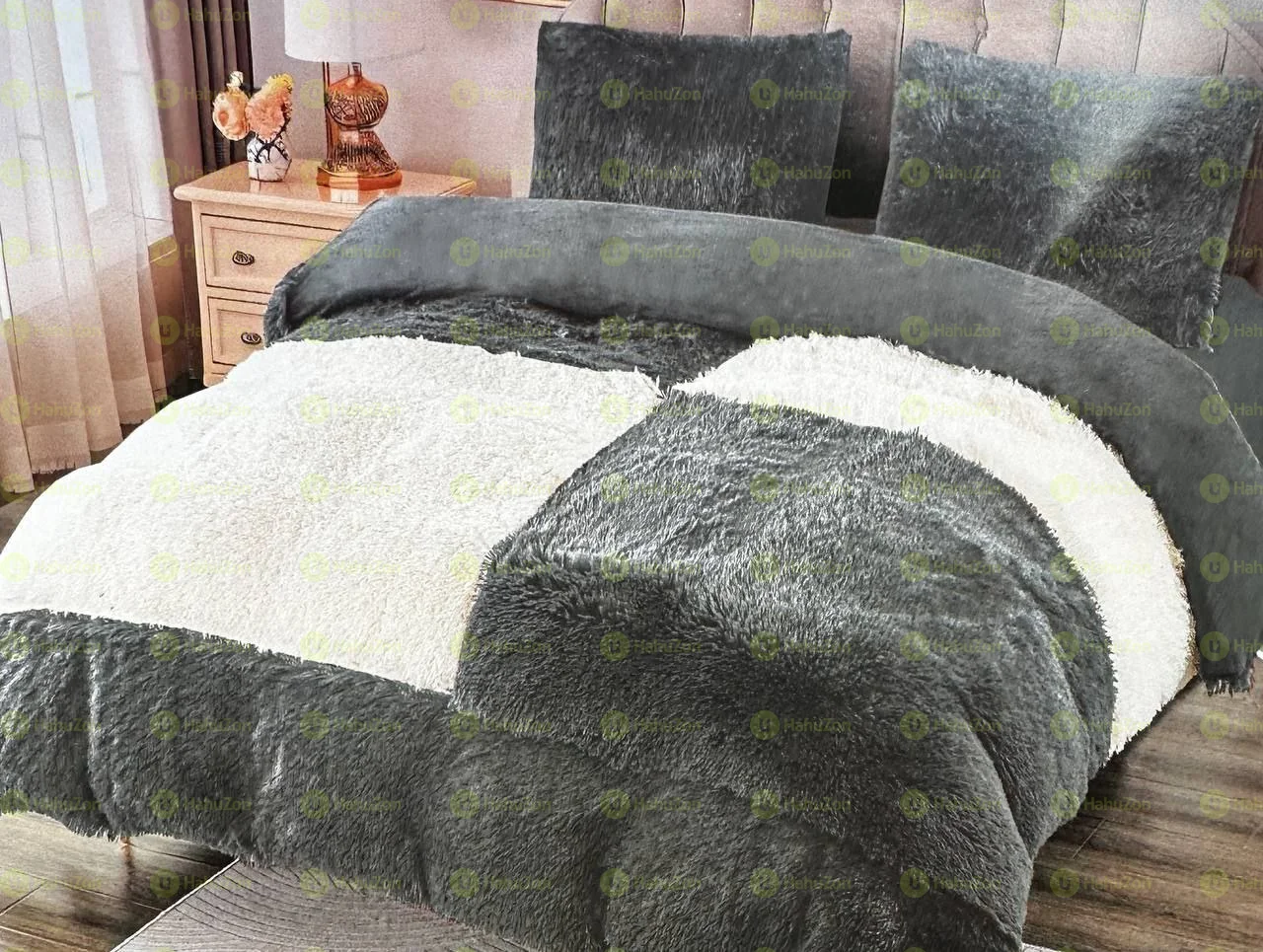 3 Pieces Sherpa Fleece Comforter Set