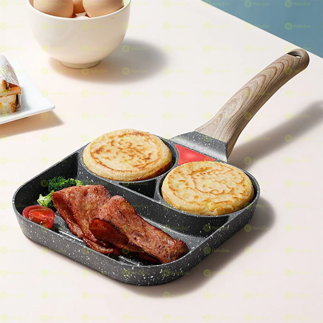 3 Partitioned Nonstick Omlett Egg Maker Pan