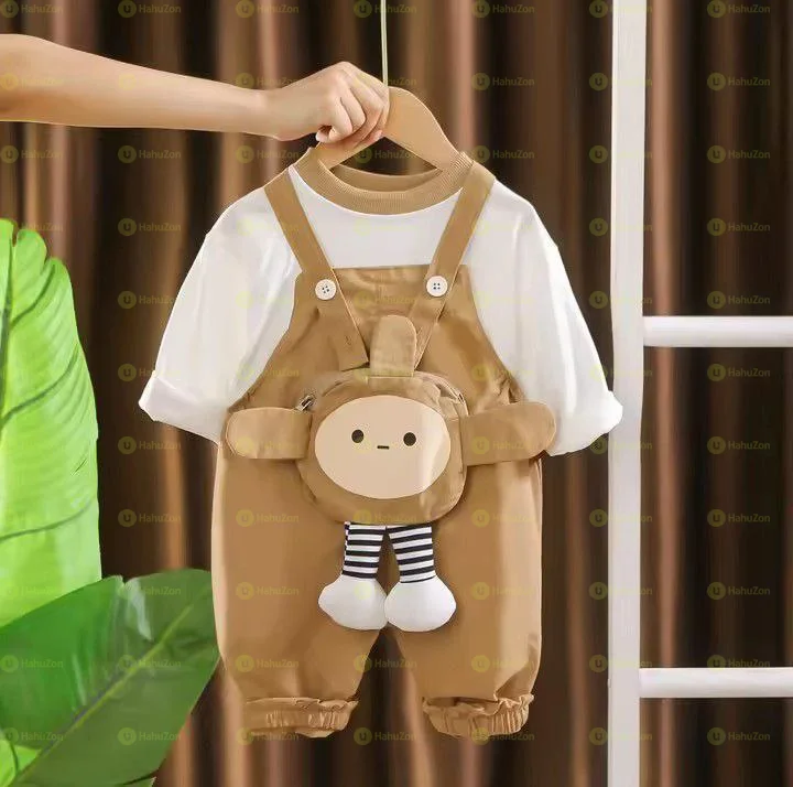 Carton Zipper Ocket Trousers & T-Shirt Set