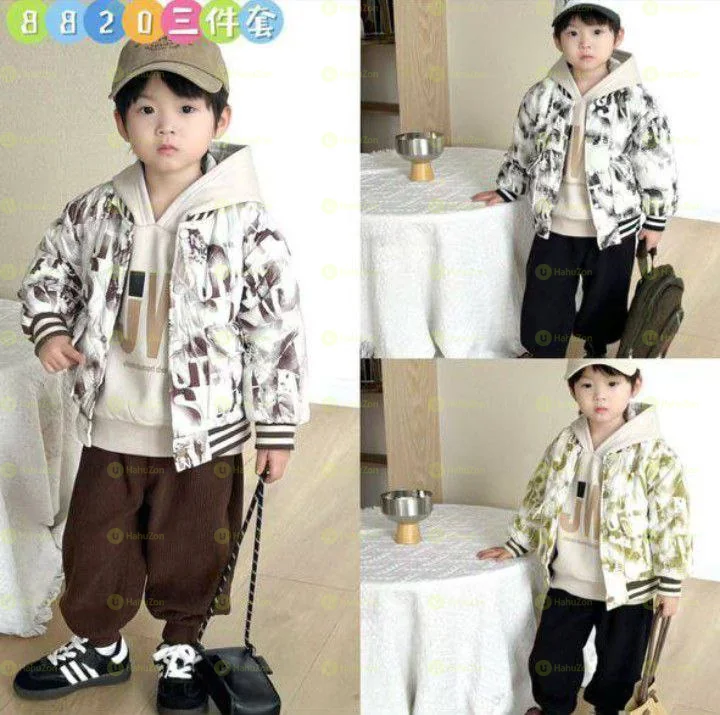 Cardigan Pant, T-Shirt And Jacket  3 Piece
