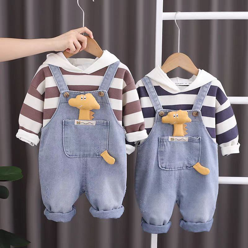 Carton Zipper Ocket Trousers & T-Shirt Set