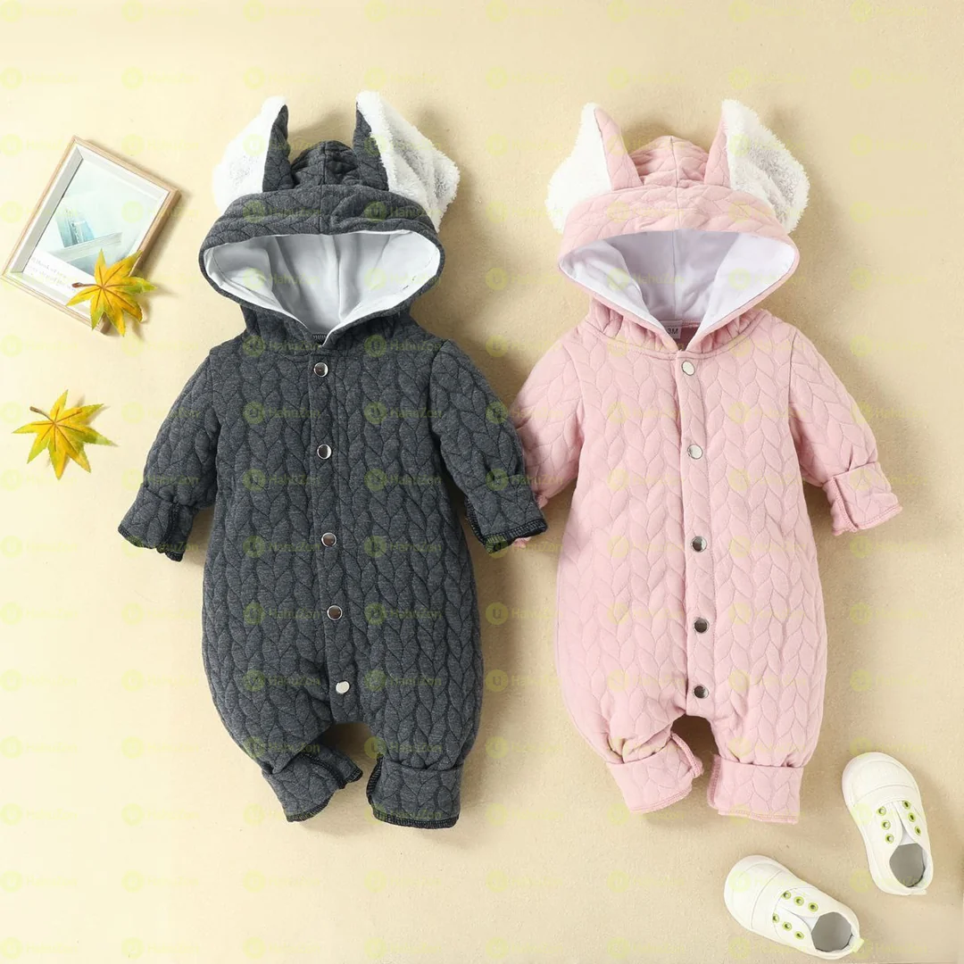 Unisex Winter Rabbit Ear Romper