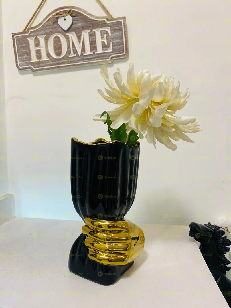Black and Golden Ceramic Vase