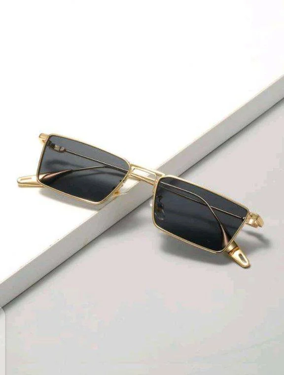 1pc Men's Fashion Metal Square Decor Glasses Elegant Shades