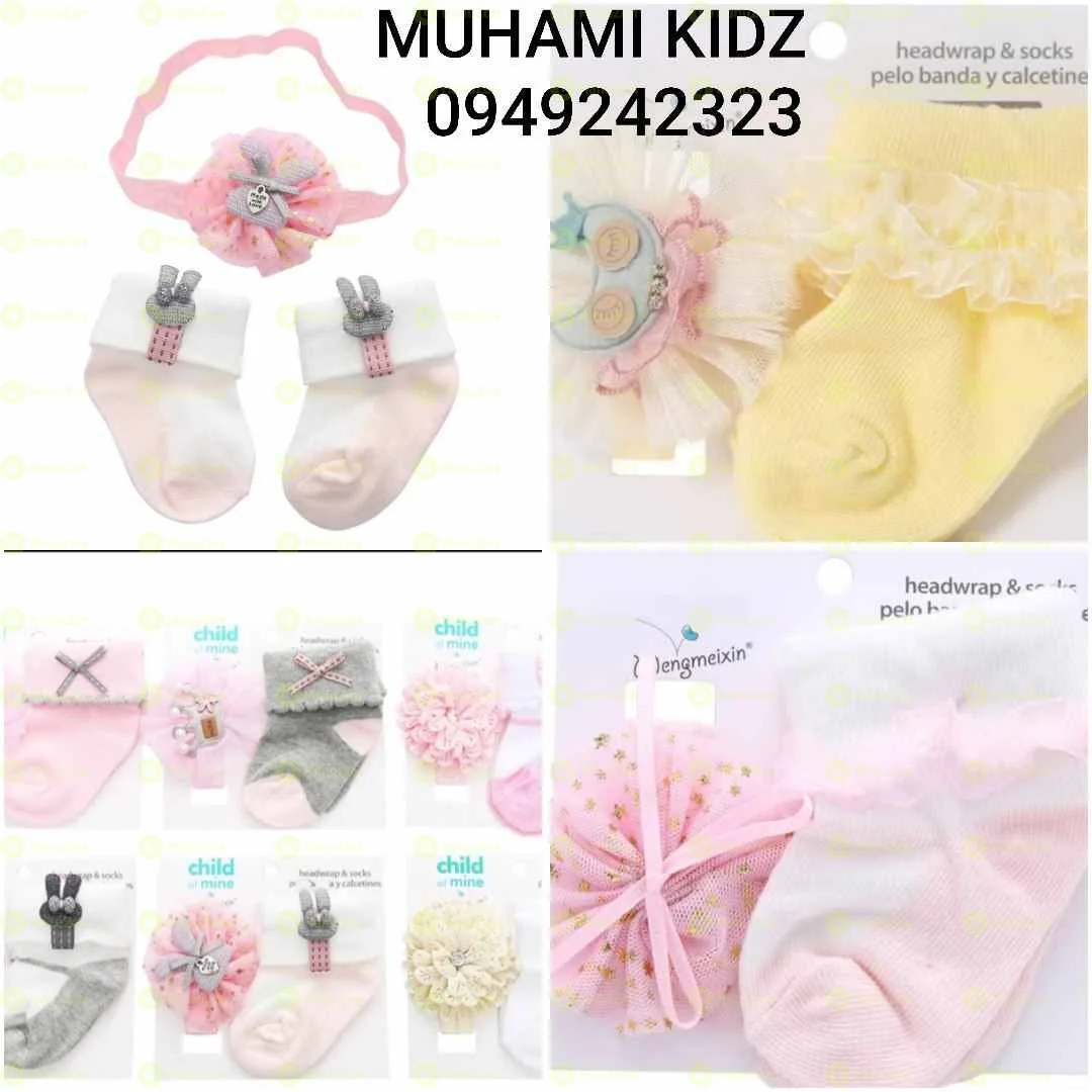 Baby Girls Socks and Head Band