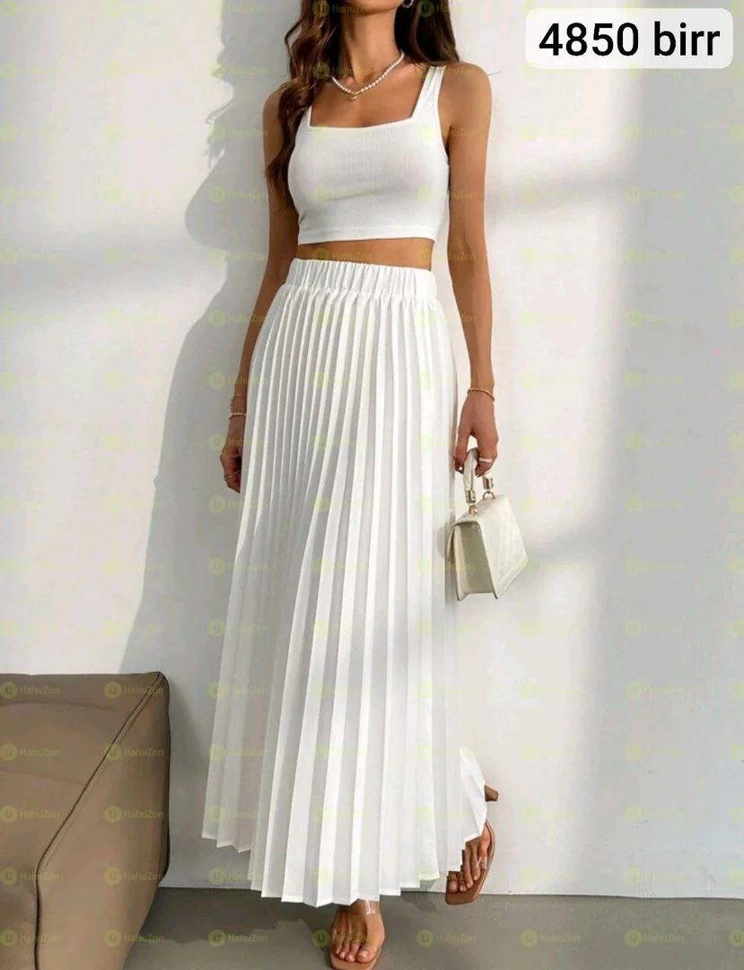 2 Piece Set Floral Skirt and Top Set