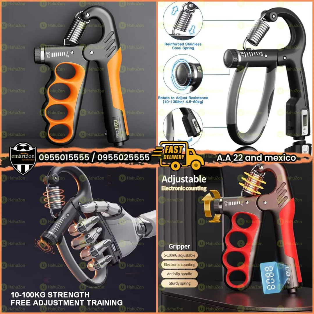 5KG to 100KG Adjustable Hand Grip Strength Trainer With Digital Counter
