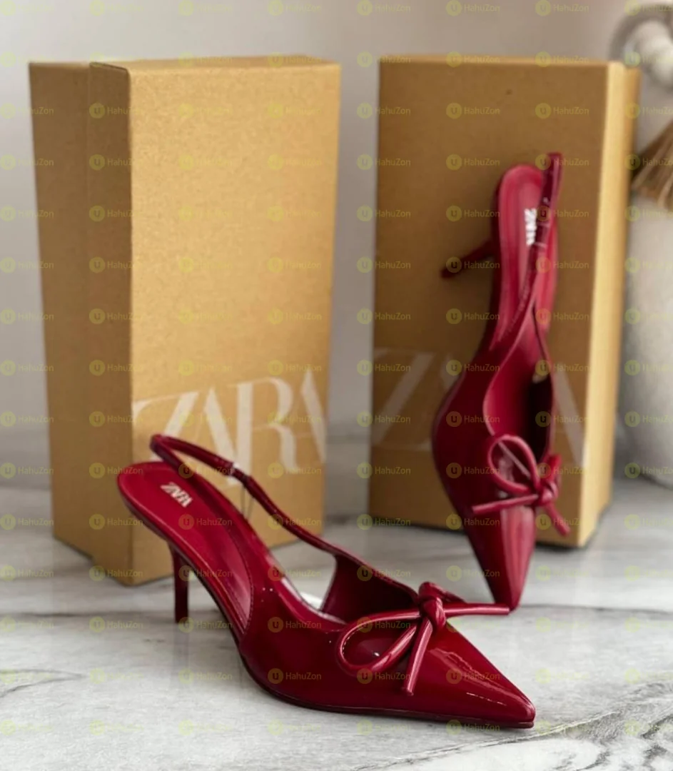 Zara Patent Bow Heels