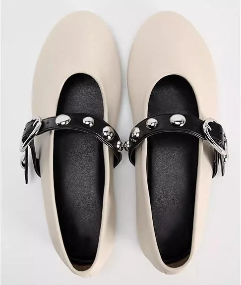 Zara Buckle Strap Mary Jane Flats