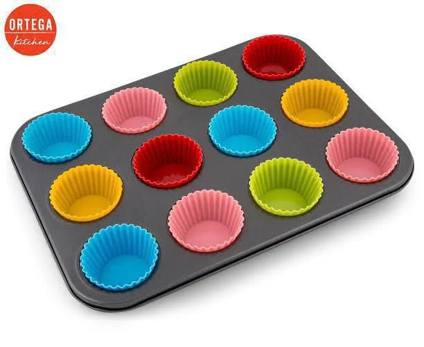 12 Holes cup + Silicon Baking Molds Muffin pan