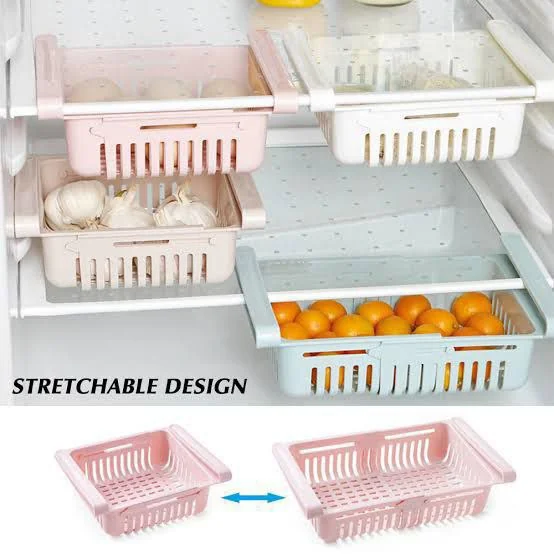 Expandable Plastic Space Saver Fridge Storage