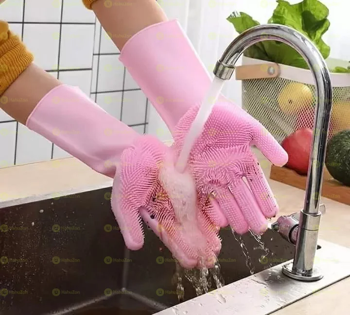 2pcs Silicone Dish Washing Glove