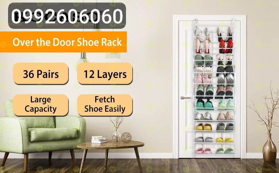 36 Pairs Over the Door Shoe Rack