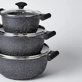 Cookware Set 6pc Non-Stick Granite
