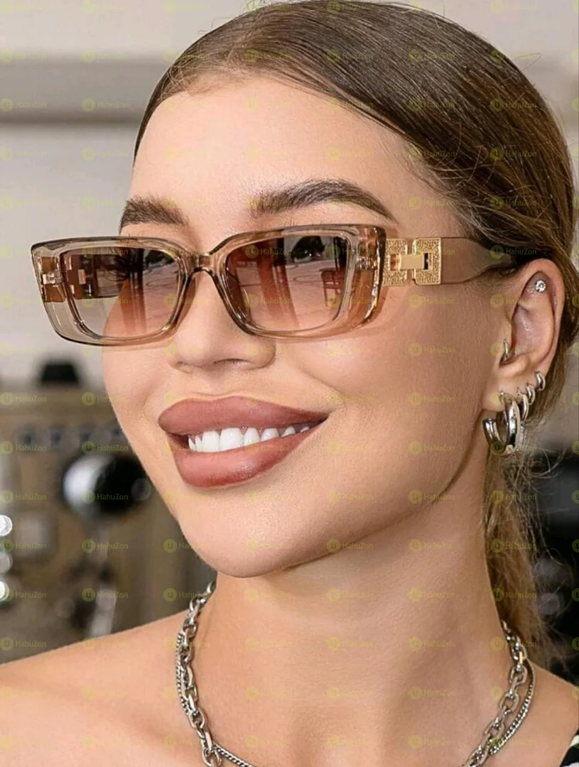 Retro Rectangle Frame Plastic Sunglasses
