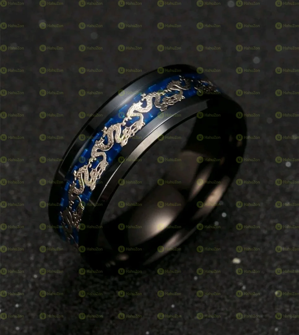 Fashionable Men Chinese Dragon Detail Ring