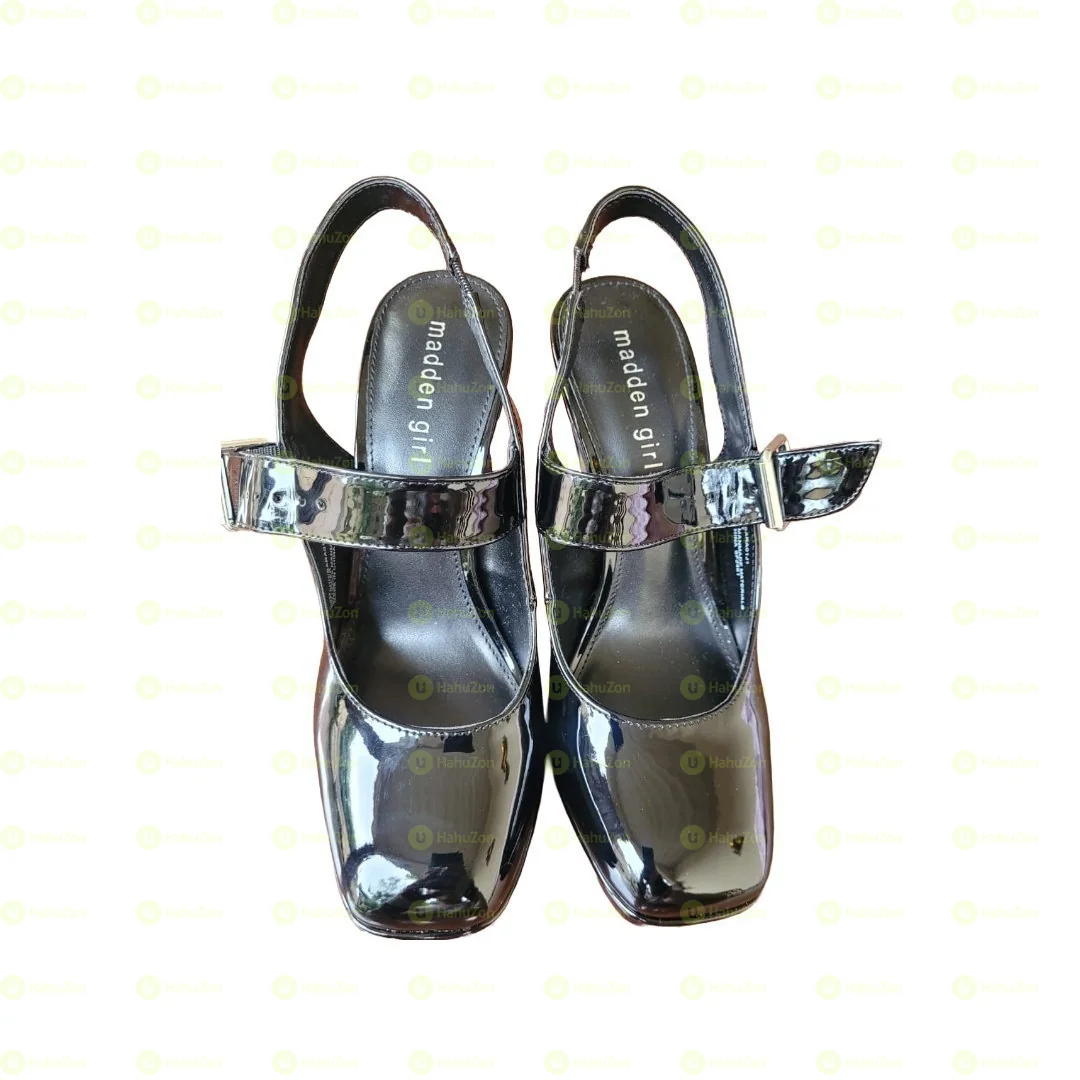 Vintage Black Chunky Heel