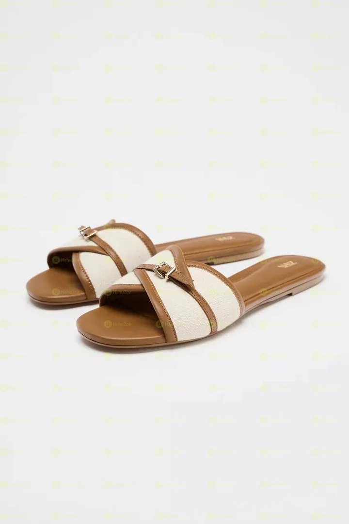 Zara Buckled Fabric Women's Flat