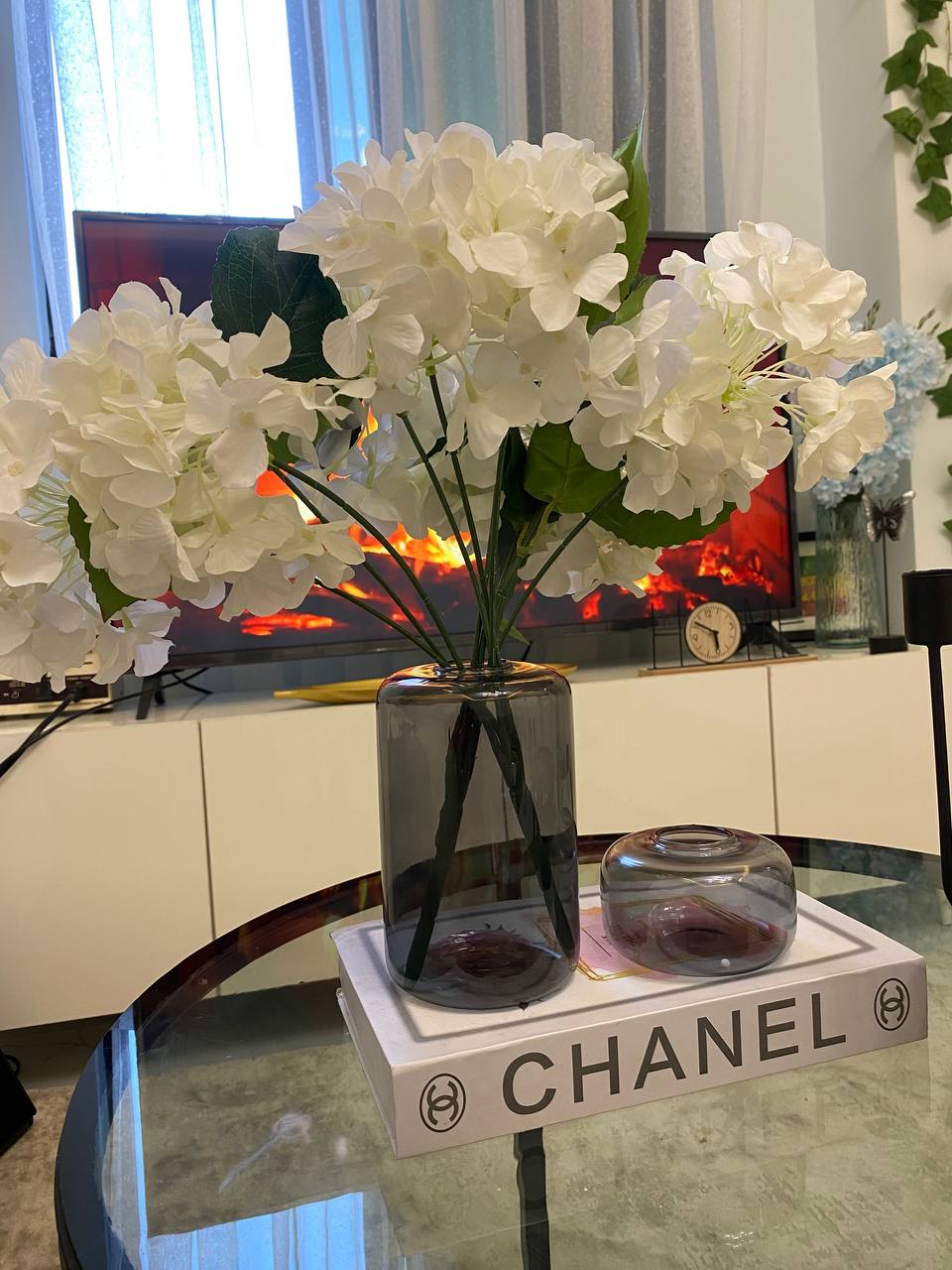 Black Transparent set of 2 Vase