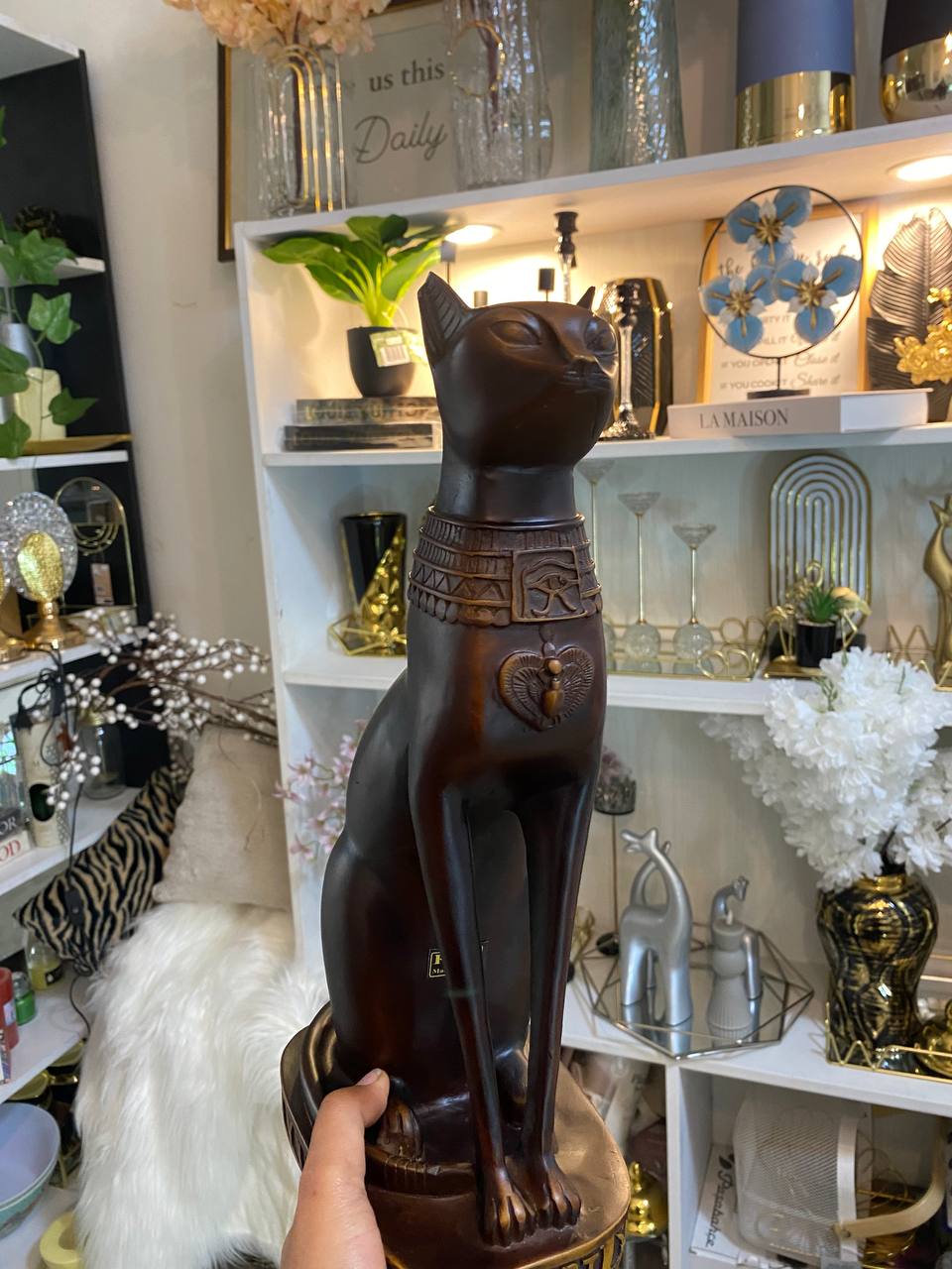 Large Egyptian Cat Statue
