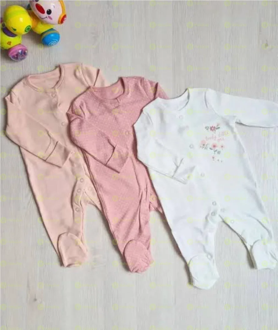 3-Piece Newborn Baby Foot Wrapped Jumpsuit