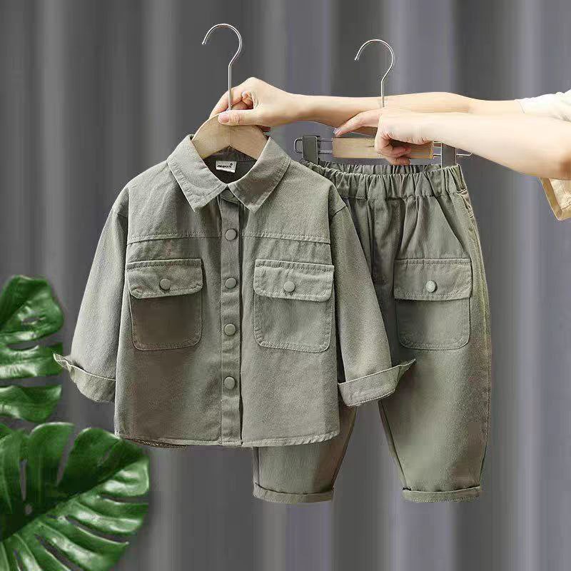 Toddler Boys Thin Coat and Pant Set