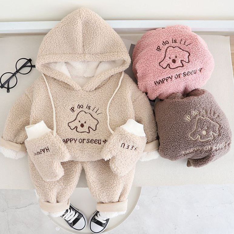 Winter Plush Kids Clothes Sets