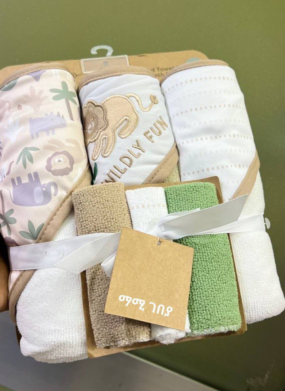 3 Piece Hooded Towel, 3 Piece Washcloths