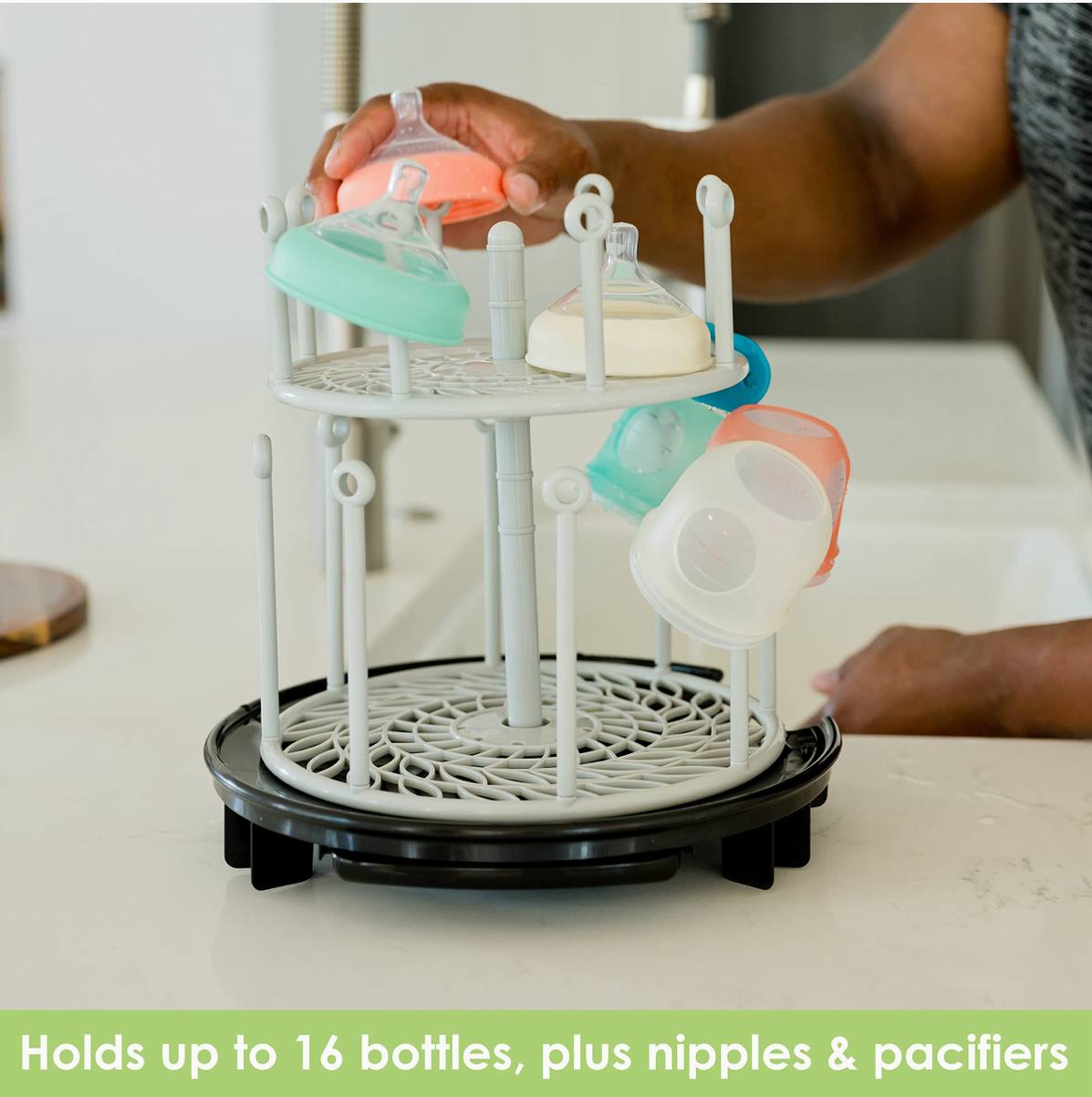 Spin Stack Bottle Drying Rack