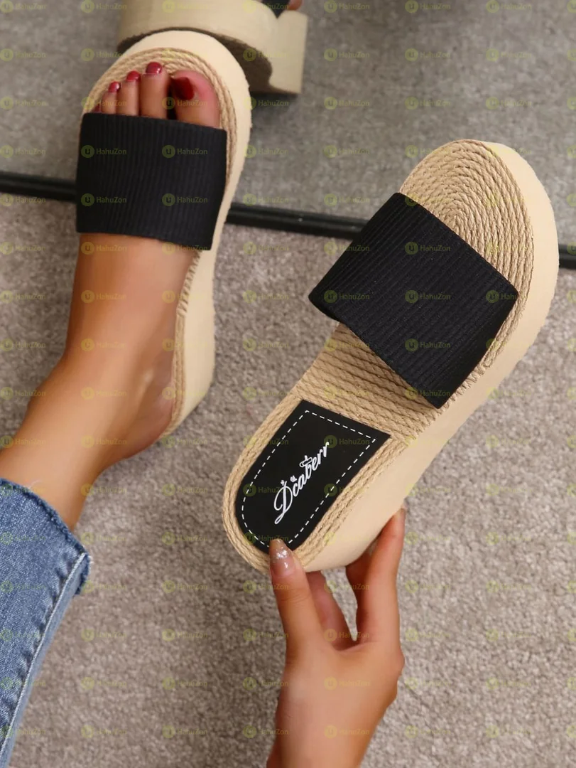 Single Band Wedge Slide Sandals