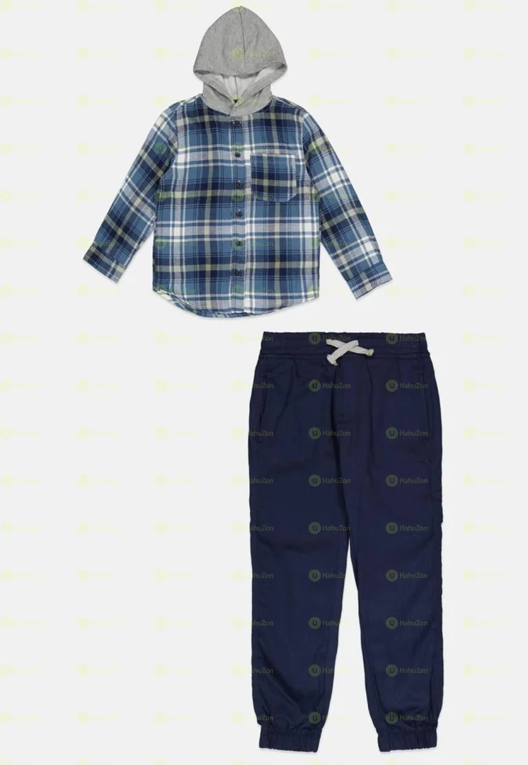 Tony Hawk Kid Boy 2Pc Plaid Jacket Shirt And Joggers Set