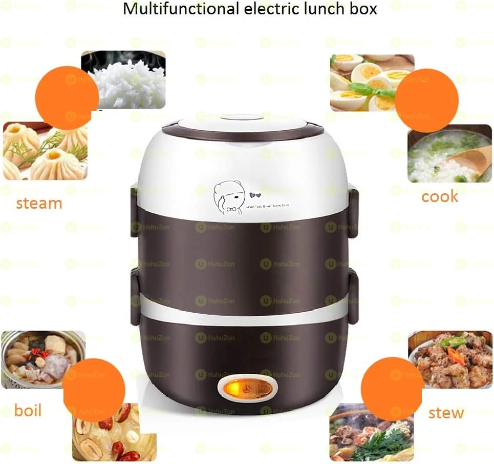 Double Layer Egg Cooker and Electric Lunch Box