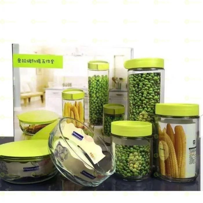 5 Pc Sealed Storage Jar Set