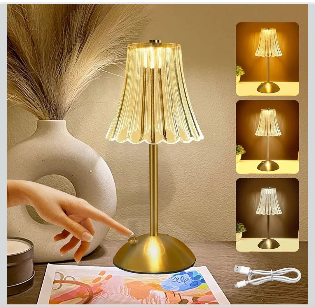 Cordless, Rechargeable Led Crystal Table Lamp