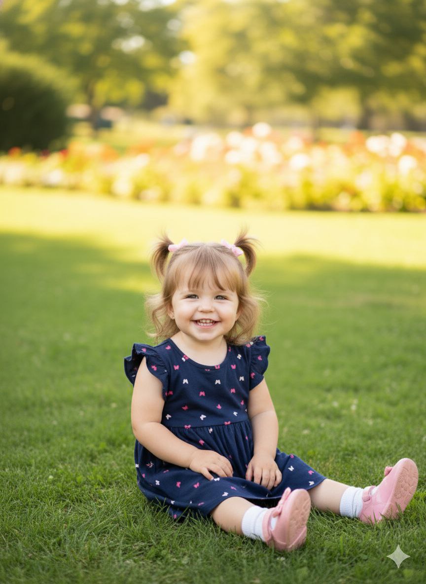Toddler Girls Butterfly Printed Cute Dress