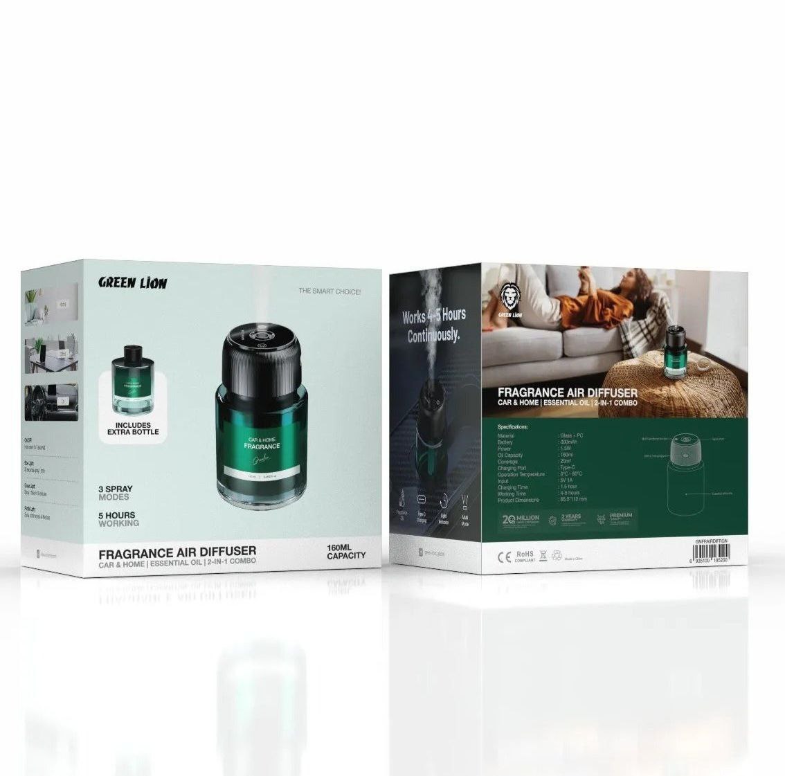 2-in-1 Combo Green Lion Fragrance Air Diffuser