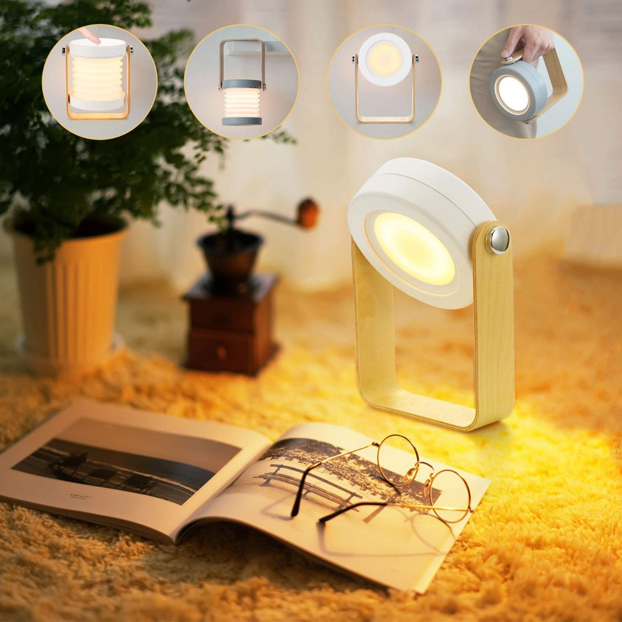 Foldable LED Bedside Table Lamp