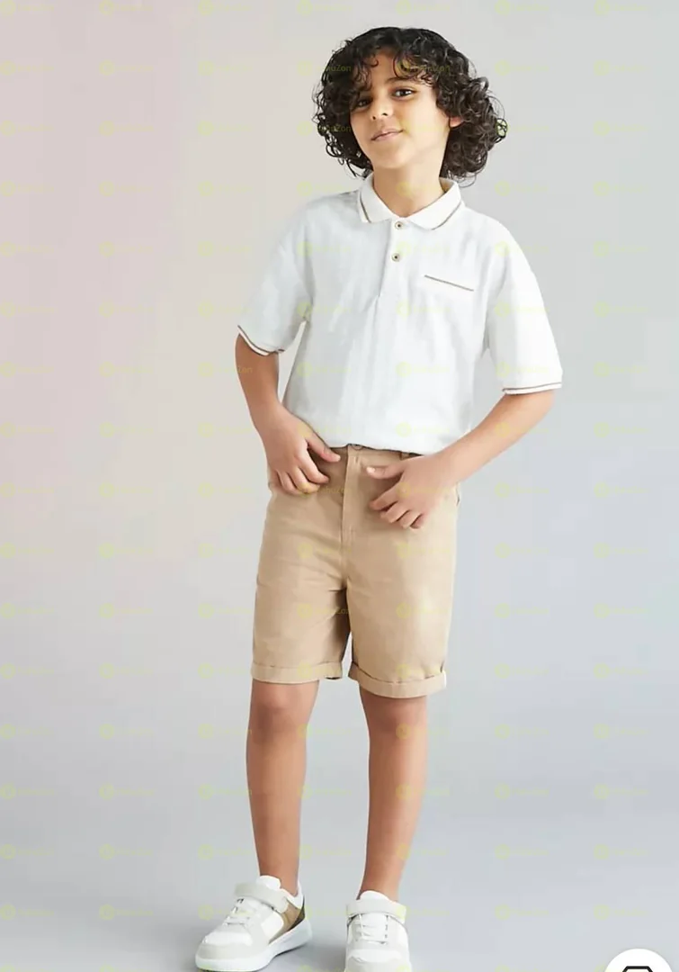 R&B  Textured Polo T-shirt and Shorts Set