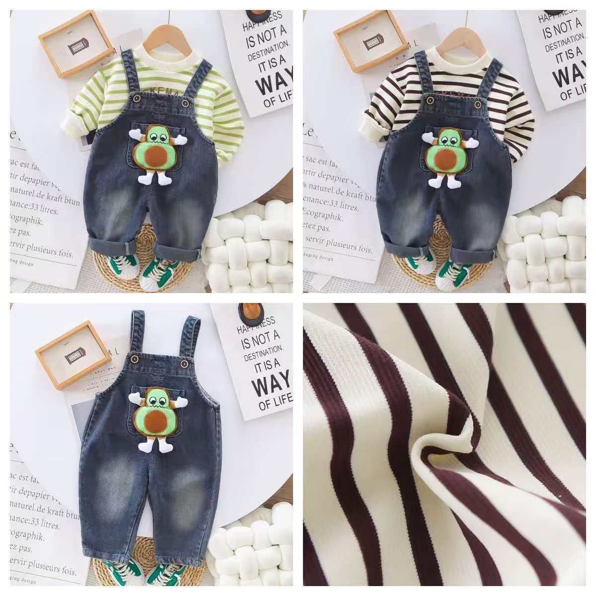 Carton Zipper Ocket Trousers & T-Shirt Set