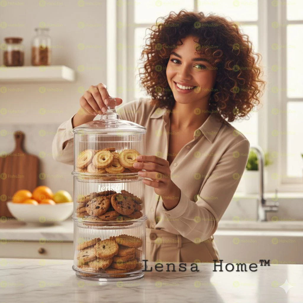 3 Layer Glass Cookie Jar