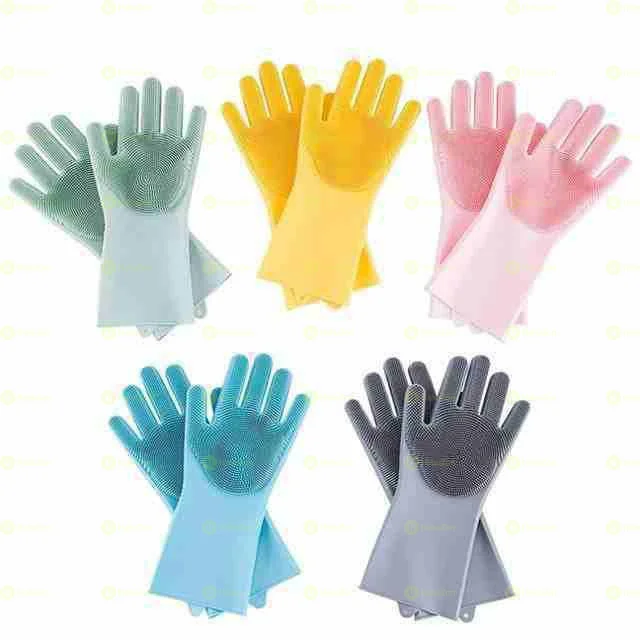 2pc Magic Silicone Dish Washing Gloves
