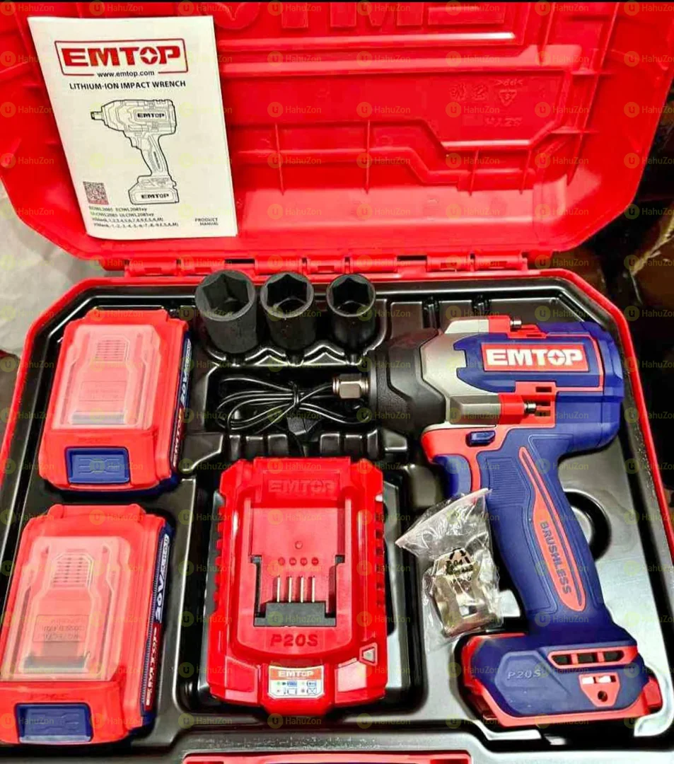 EMTOP 20V 4Ah Cordless Impact Wrench