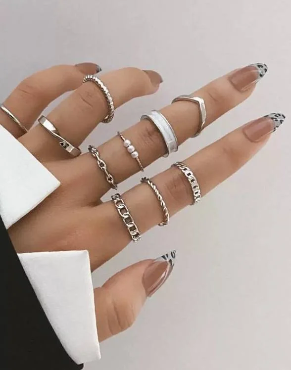 10 pcs Silver Ring