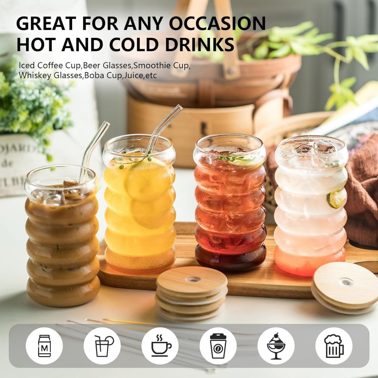 የራሳቸው ስትሮ ያላቸው እጅግ ውብ የሆኑ የጁስ መጠጫ ብርጭቆወች