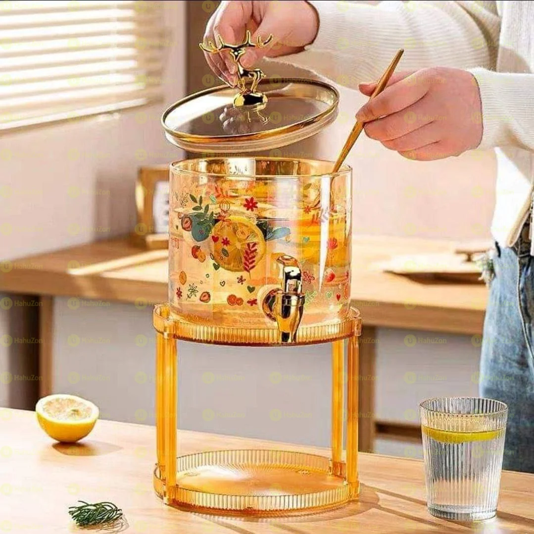 Glass Dispenser Jar with Rack